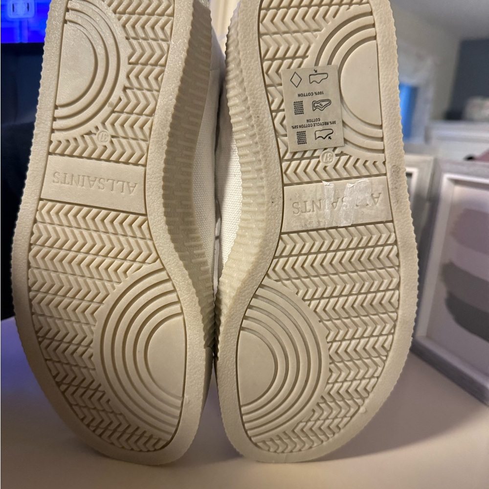 All Saints Off-White High-Top Sneakers